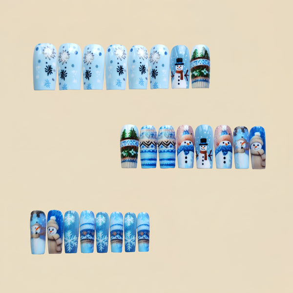 12 Sizes-24 Pcs Press On Nails Y1213