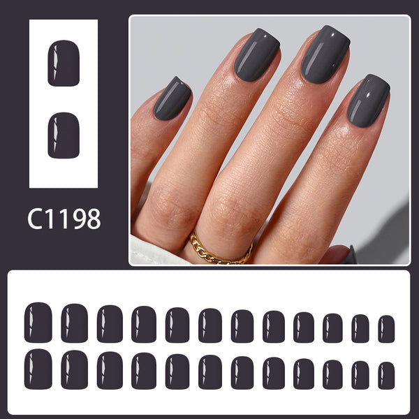 12 Sizes-24 Pcs Press On Nails C1198