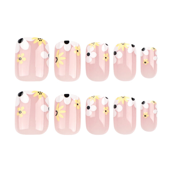 French Glossy Medium Square Press on Nails