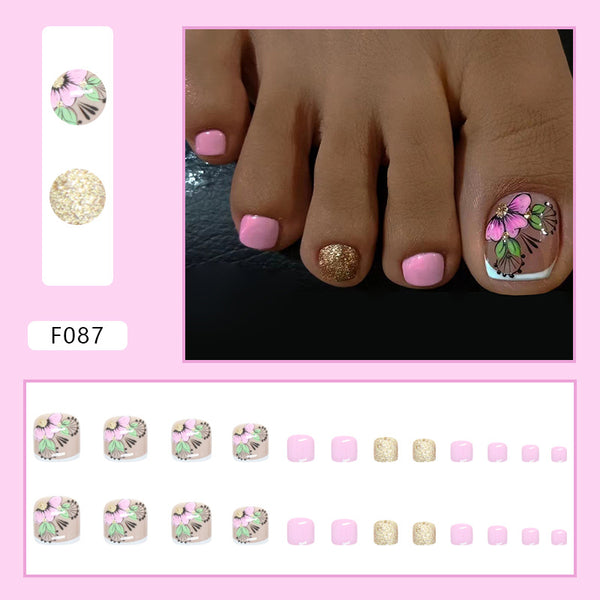 12 Sizes-24 Pcs Press On Nails F087