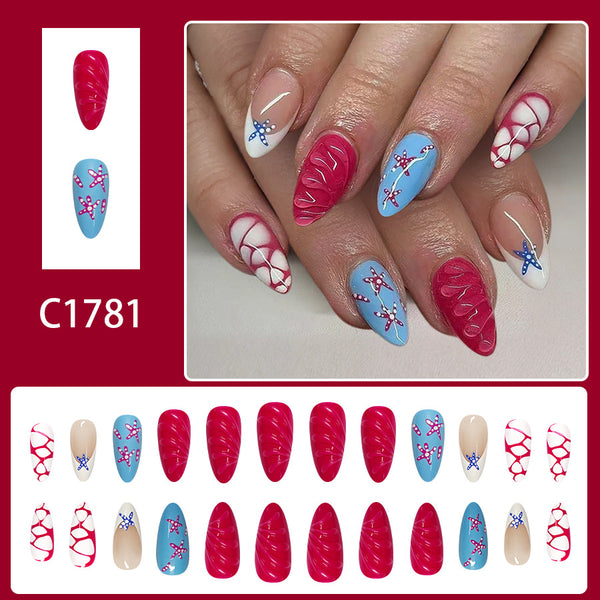 12 Sizes-24 Pcs Press On Nails C1781