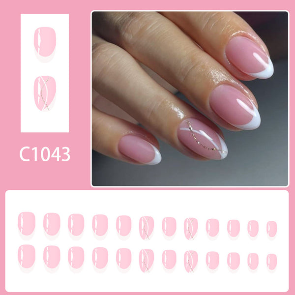 12 Sizes-24 Pcs Press On Nails C1043