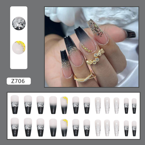 12 Sizes-24 Pcs Press On Nails Z706