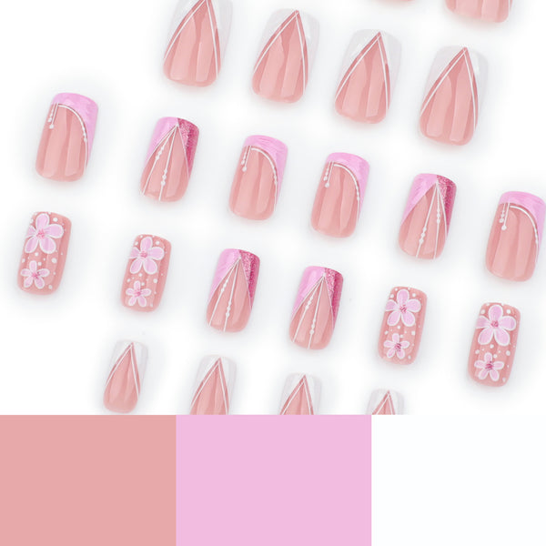 12 Sizes-24 Pcs Press On Nails JP3771