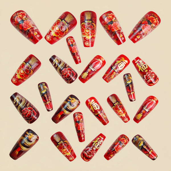 12 Sizes-24 Pcs Press On Nails Y1432