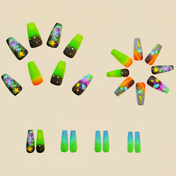 12 Sizes-24 Pcs Press On Nails Y466