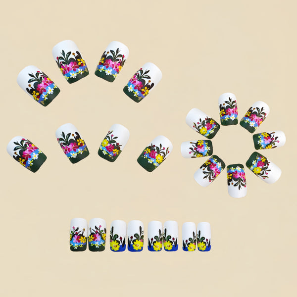 12 Sizes-24 Pcs Press On Nails Y1545
