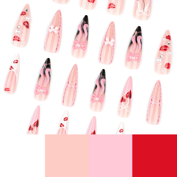12 Sizes-24 Pcs Press On Nails JP4237