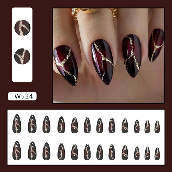 12 Sizes-24 Pcs Press On Nails W524