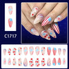 12 Sizes-24 Pcs Press On Nails C1717