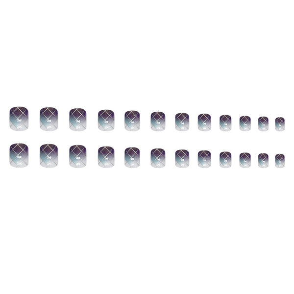 12 Sizes-24 Pcs Press On Nails W1460
