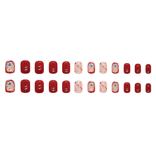12 Sizes-24 Pcs Press On Nails W1374
