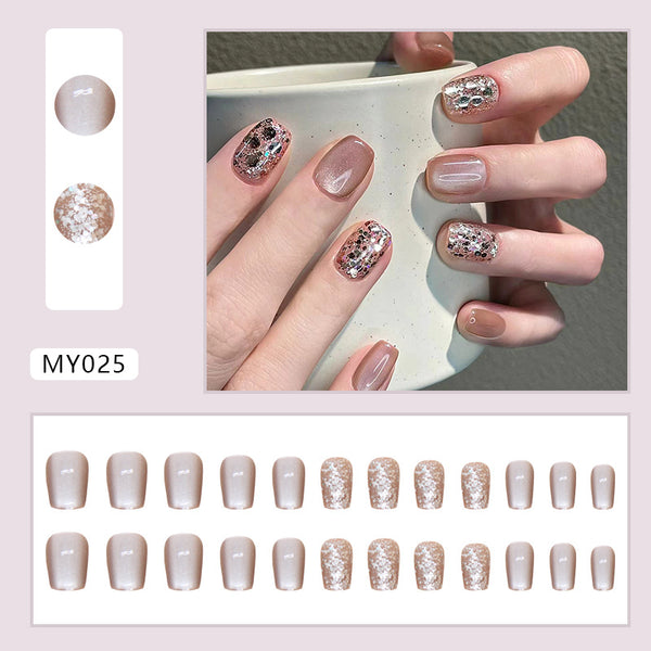 12 Sizes-24 Pcs Press On Nails MY025