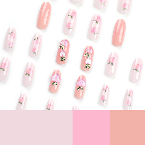 12 Sizes-24 Pcs Press On Nails JP3016