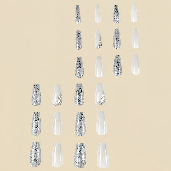 12 Sizes-24 Pcs Press On Nails D022