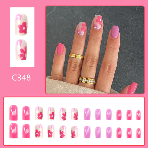 12 Sizes-24 PcsPress On Nails C348