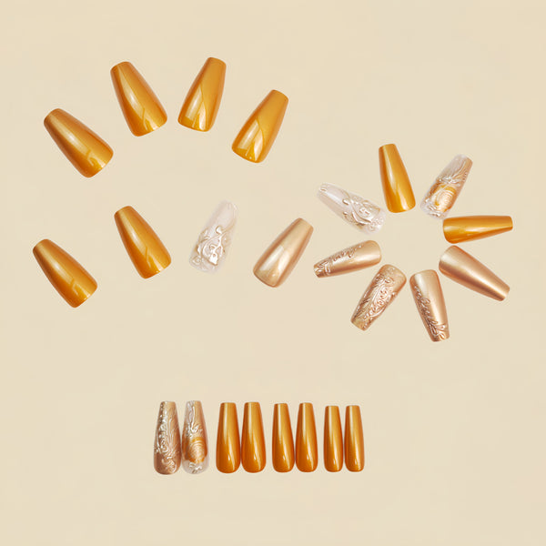 12 Sizes-24 Pcs Press On Nails Y1440