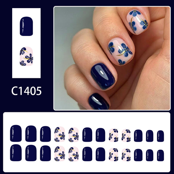 12 Sizes-24 Pcs Press On Nails C1405