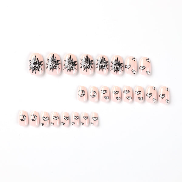 12 Sizes-24 Pcs Press On Nails JP2225
