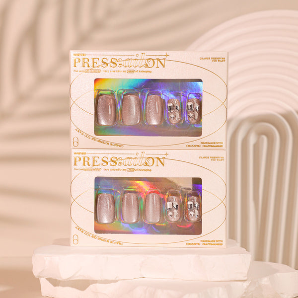 12 Sizes-24 Pcs Press On Nails GN021