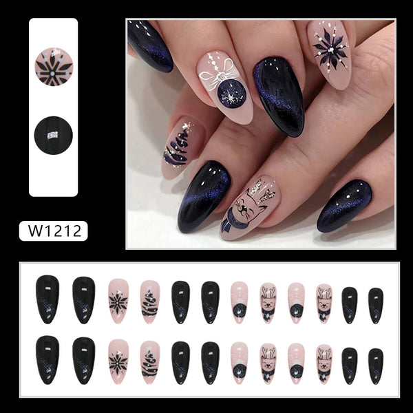 12 Sizes-24 Pcs Press On Nails W1212