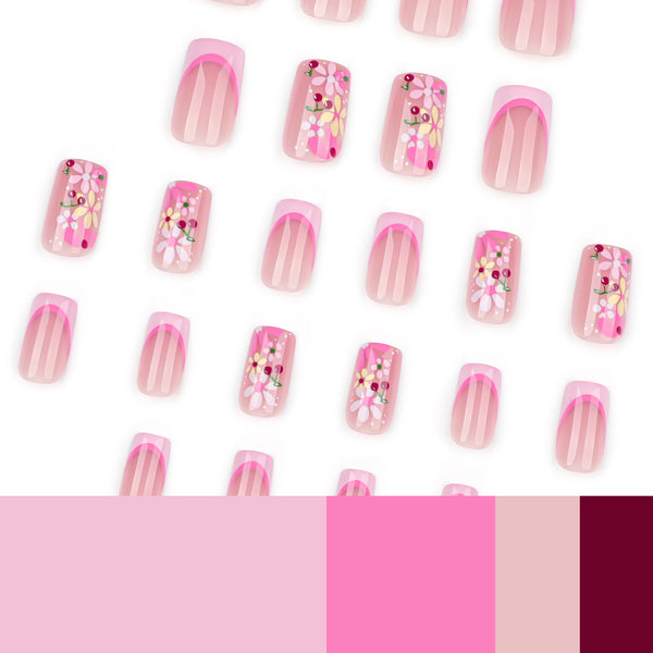 12 Sizes-24 Pcs Press On Nails JP3966