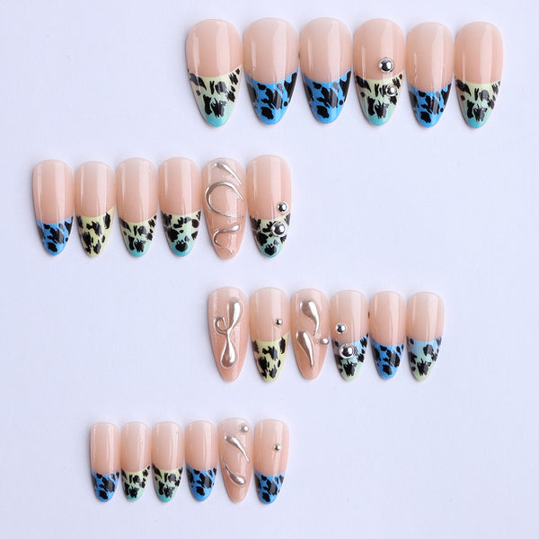 12 Sizes-24 Pcs Press On Nails MR-01