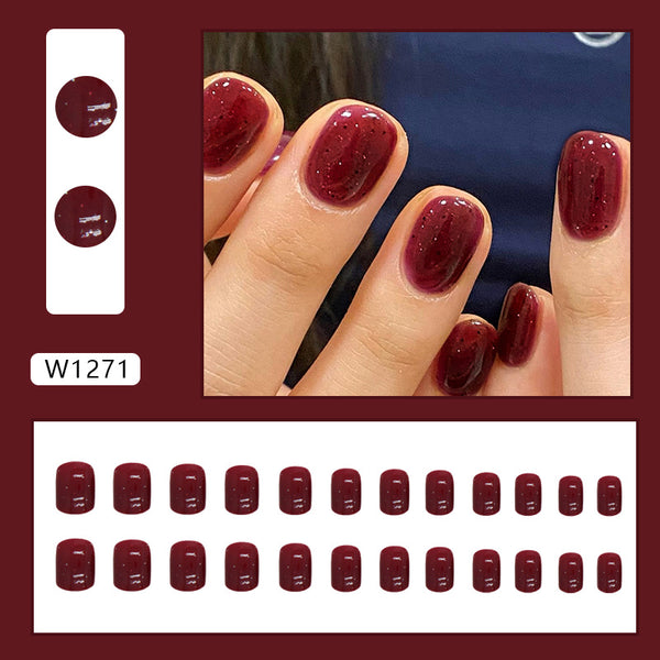 12 Sizes-24 Pcs Press On Nails W1271