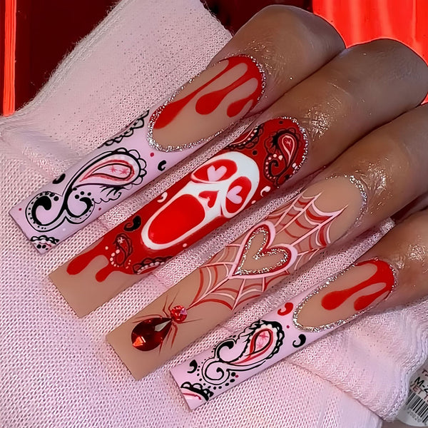 12 Sizes-24 Pcs Press On Nails Y159