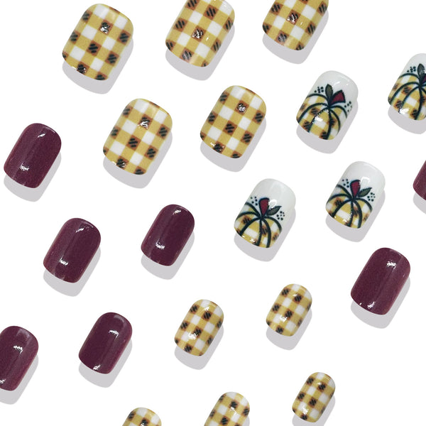 12 Sizes-24 Pcs Press On Nails DJ-251