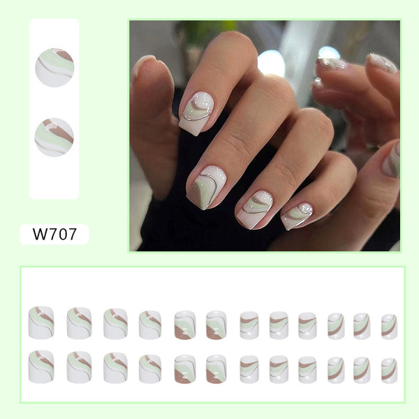 12 Sizes-24 Pcs Press On Nails W707