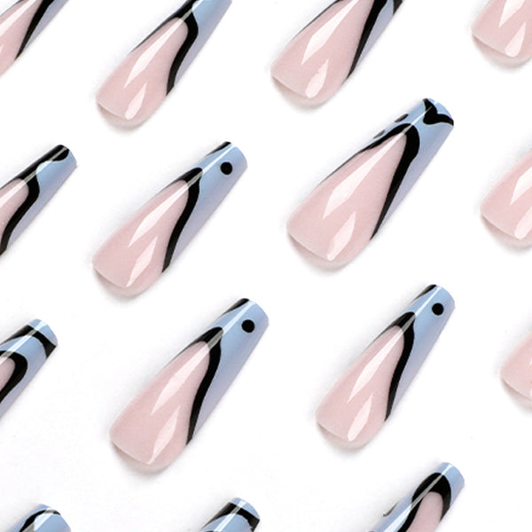 12 Sizes-24 Pcs Press On Nails JP1717