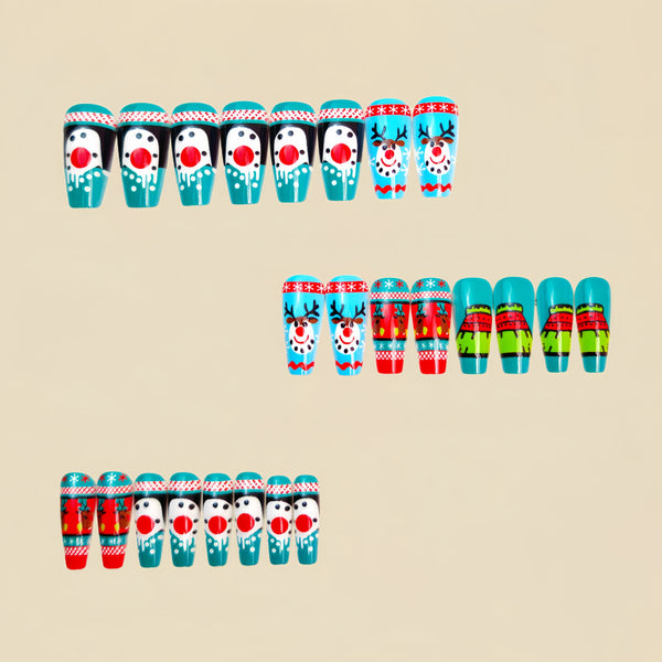 12 Sizes-24 Pcs Press On Nails Y1241