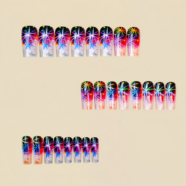 12 Sizes-24 Pcs Press On Nails Y1456