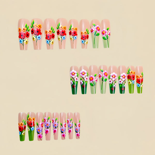 12 Sizes-24 Pcs Press On Nails Y895