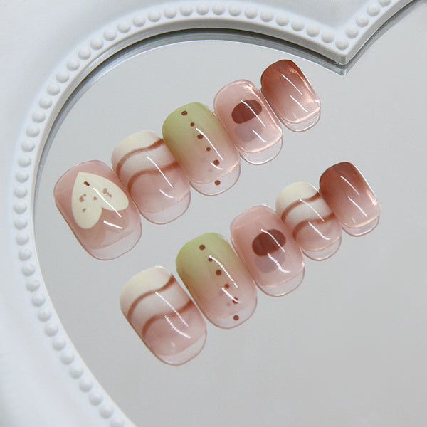 12 Sizes-24 Pcs Press On Nails R972