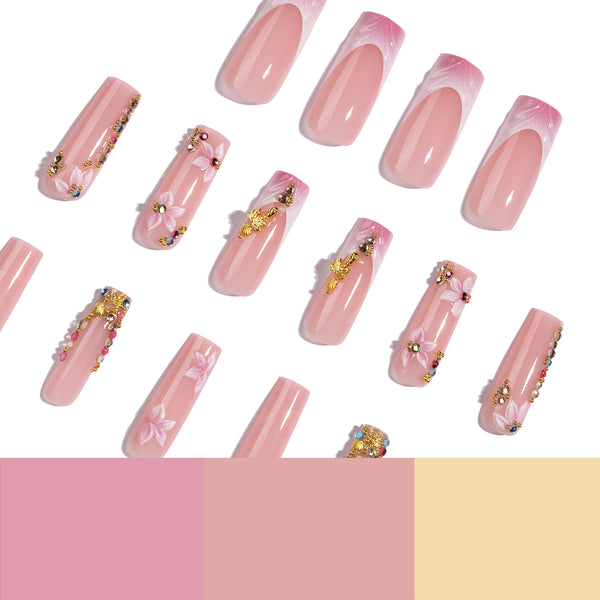 12 Sizes-24 Pcs Press On Nails JP4351
