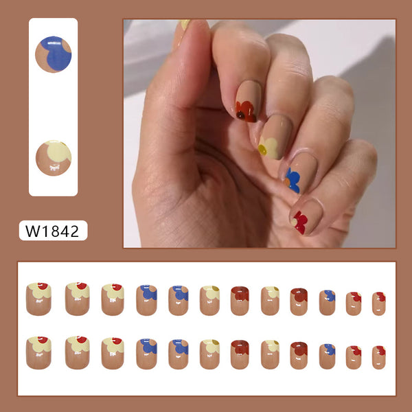 12 Sizes-24 Pcs Press On Nails W1842