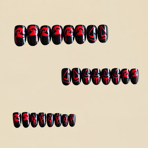 12 Sizes-24 Pcs Press On Nails Y1179