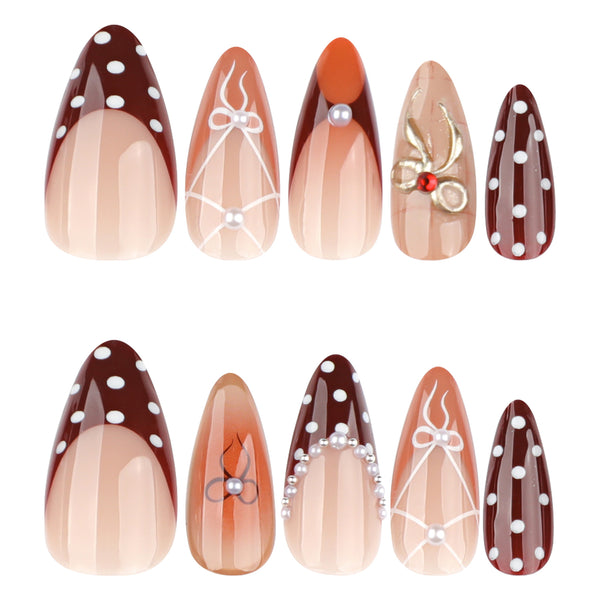12 Sizes-24 Pcs Press On Nails JP4018