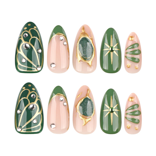 12 Sizes-24 Pcs Press On Nails JP3996
