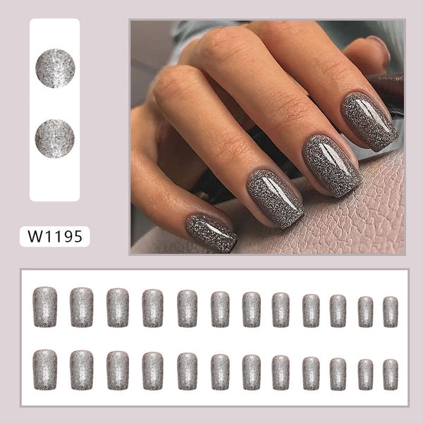 12 Sizes-24 Pcs Press On Nails W1195