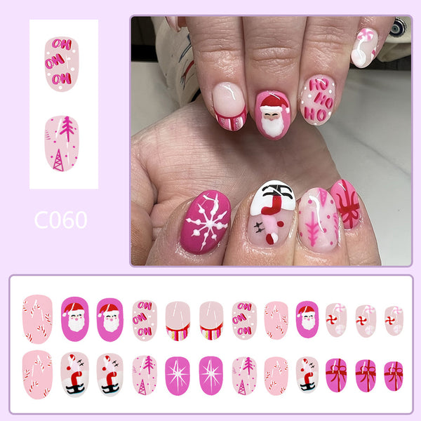 12 Sizes-24 Pcs Press On Nails C060