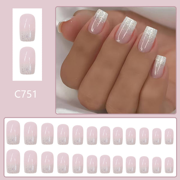12 Sizes-24 Pcs Press On Nails C751