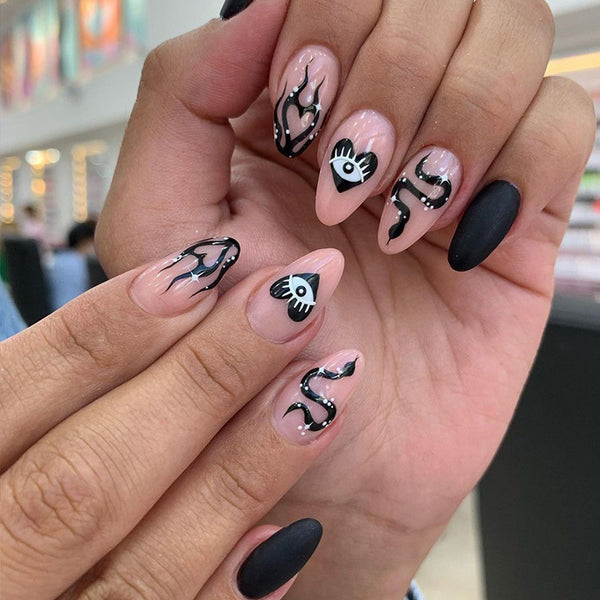 12 Sizes-24 Pcs Press On Nails W641