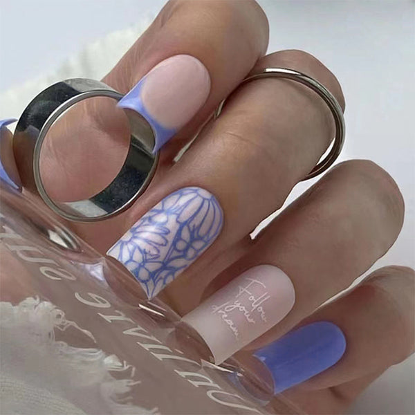 12 Sizes-24 Pcs Press On Nails W1159