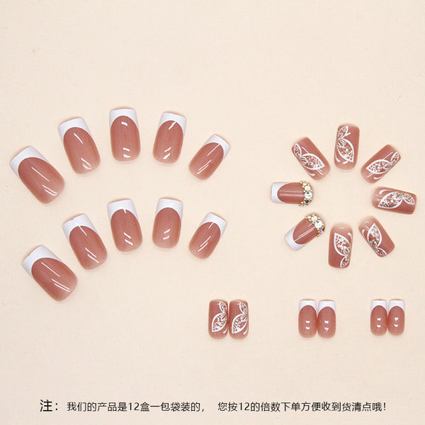12 Sizes-24 Pcs Press On Nails Z619
