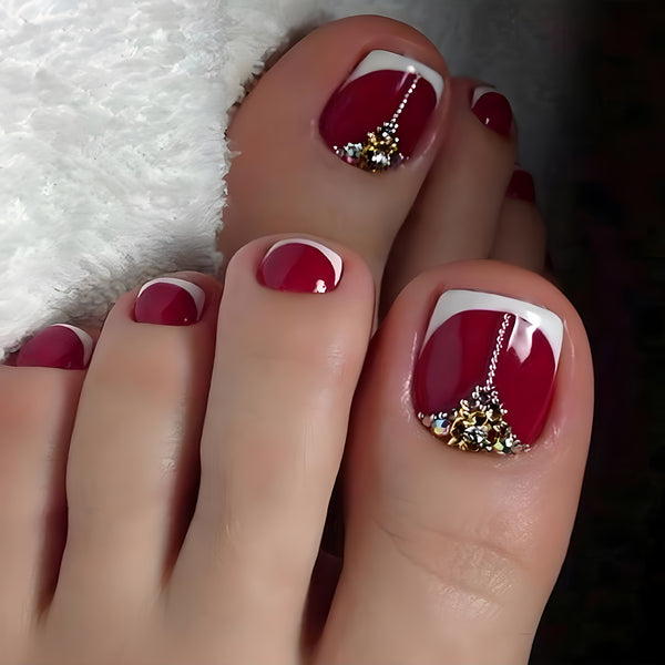 12 Sizes-24 Pcs Press On Nails D018