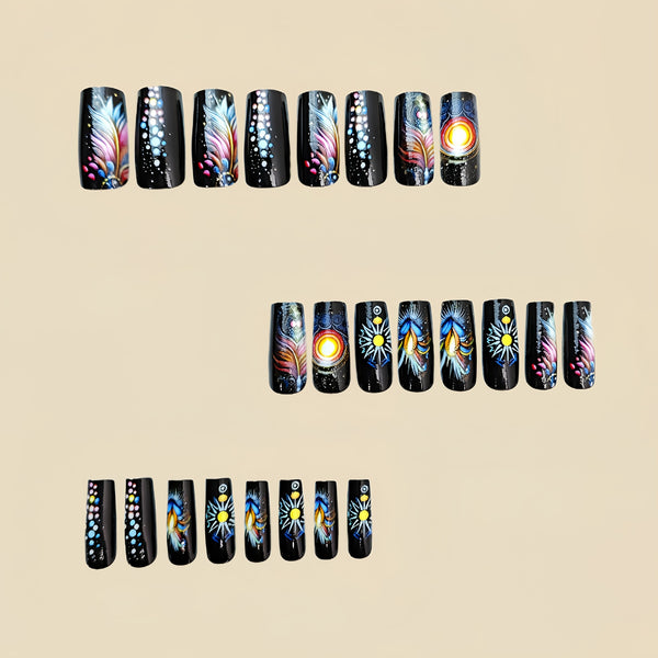 12 Sizes-24 Pcs Press On Nails Y446