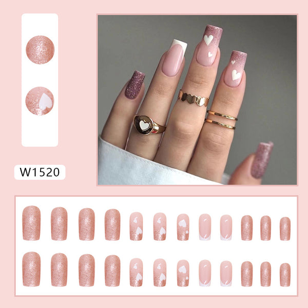 12 Sizes-24 Pcs Press On Nails W1520